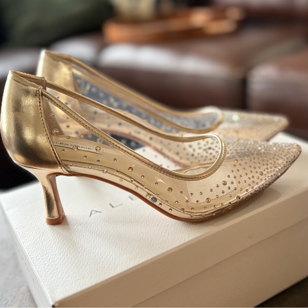Alex Marie Sparkling Gold Heels - Picture 2 of 3